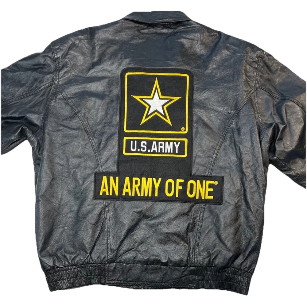 VINTAGE US ARMY LEATHER Bomber JACKET MENS Large Runs Larger See Measure Pics